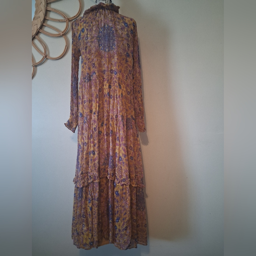 Anthropologie The Marais Printed Chiffon Maxi Dress Size M - Picture 11 of 16